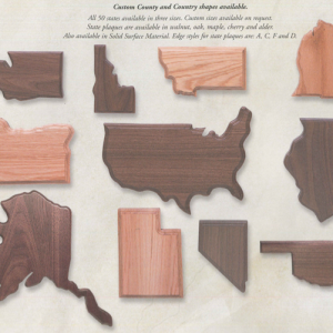 Wood state plaques by Big Sky