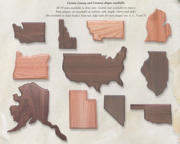 Wooden State Plaque  Big Sky Woodcrafters