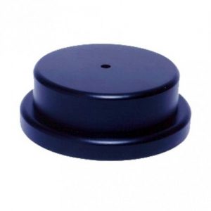 Round Base, overall thickness 2.25" black finish