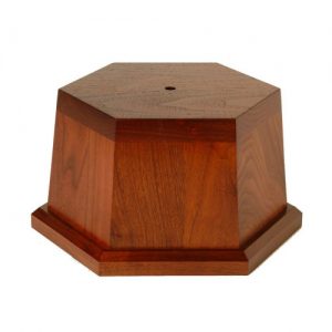 Tapered wood hexagon bases crafted by Big Sky