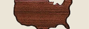 The USA Plaque is a wooden cutout of the contiguous United States on a light background.